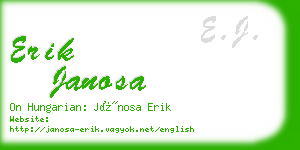 erik janosa business card